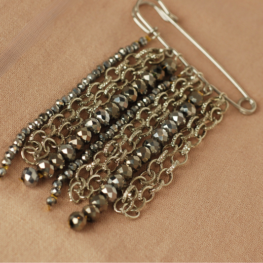 Prendedor Cadenas Plateado