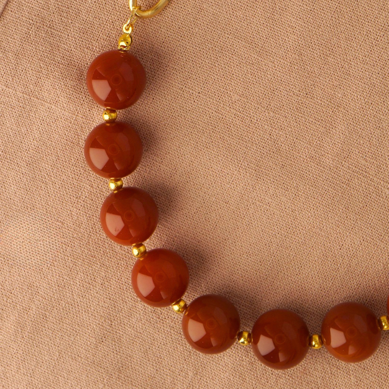 Collar Mitad Cadena y Piedra