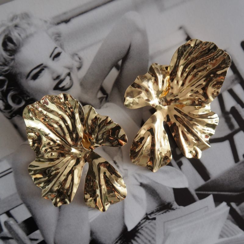 Aros Fiesta Flor XL Dorados