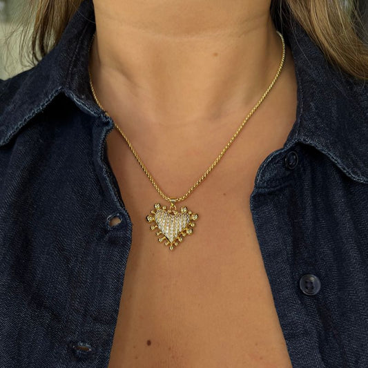 Collar Corazón Brillantes