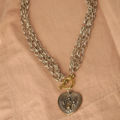 Collar Cadenas, Timón y Corazón