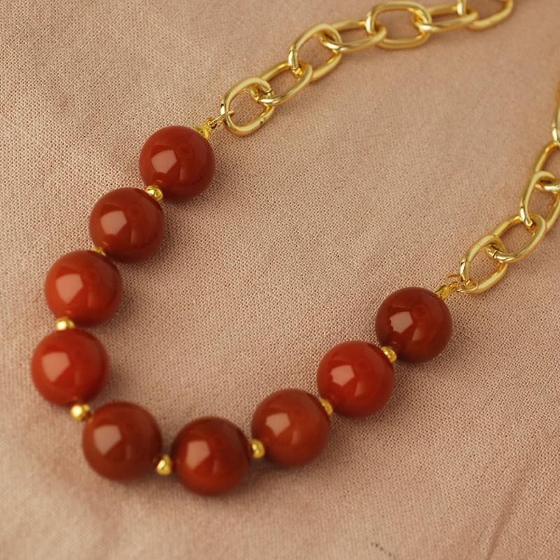 Collar Mitad Cadena y Piedra