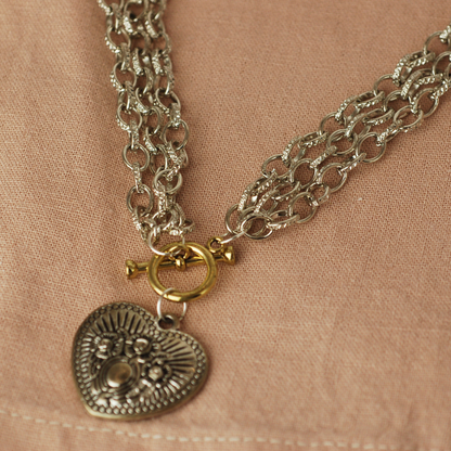 Collar Cadenas, Timón y Corazón