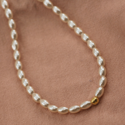 Collar Perlas Simple - Bañado en Oro