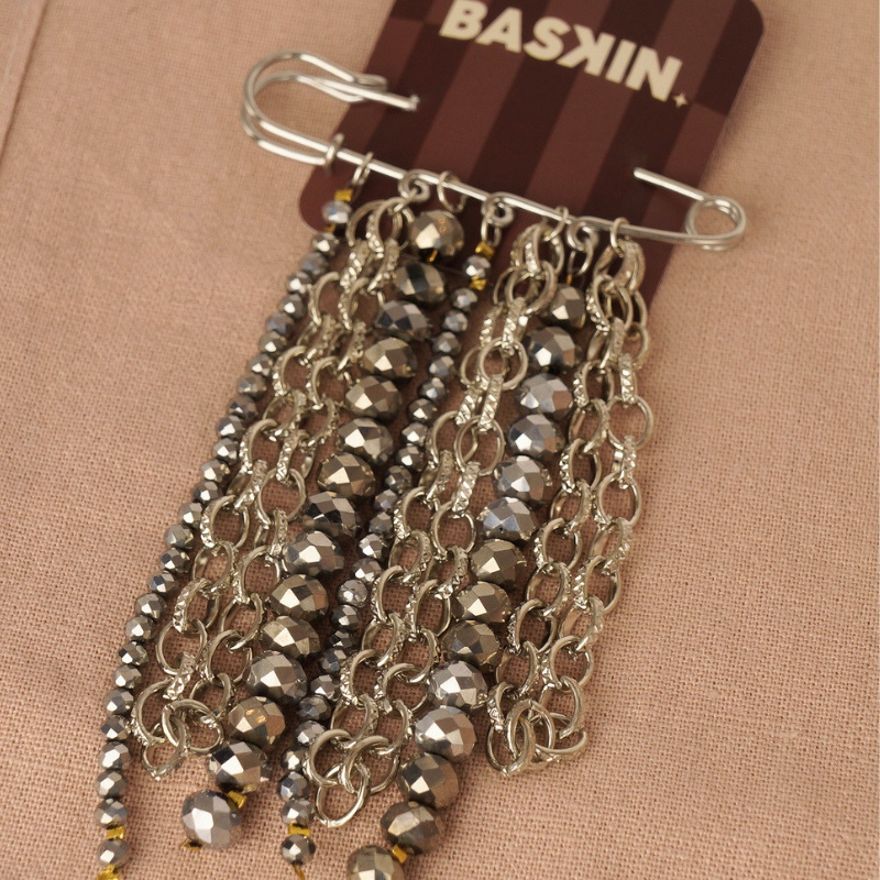 Prendedor Cadenas Plateado