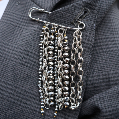 Prendedor Cadenas Plateado