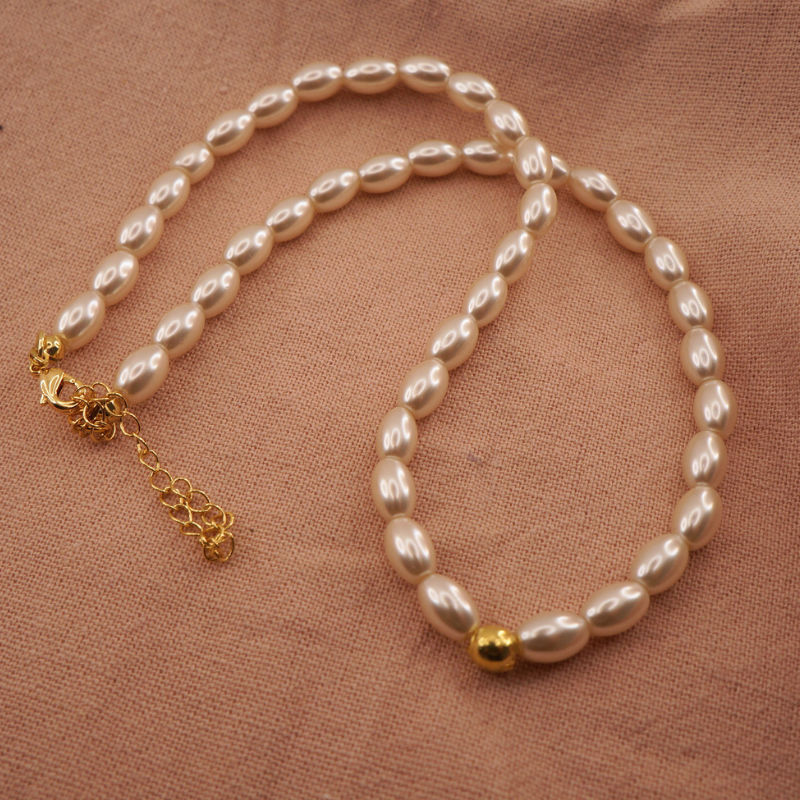 Collar Perlas Simple - Bañado en Oro