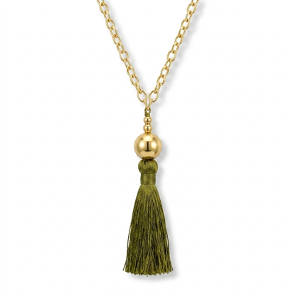 Collar Cadena y Borla - Bañado en Oro