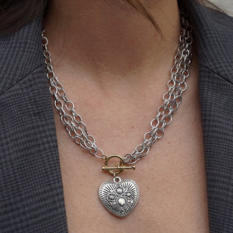 Collar Cadenas, Timón y Corazón