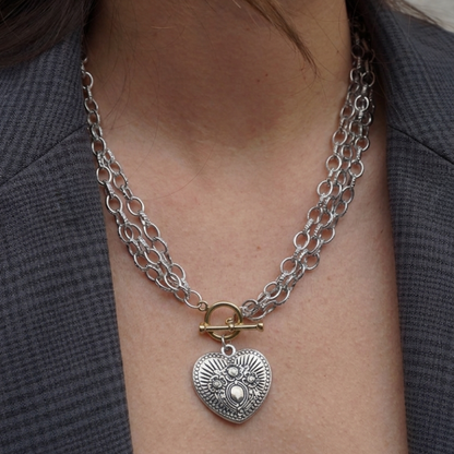Collar Cadenas, Timón y Corazón