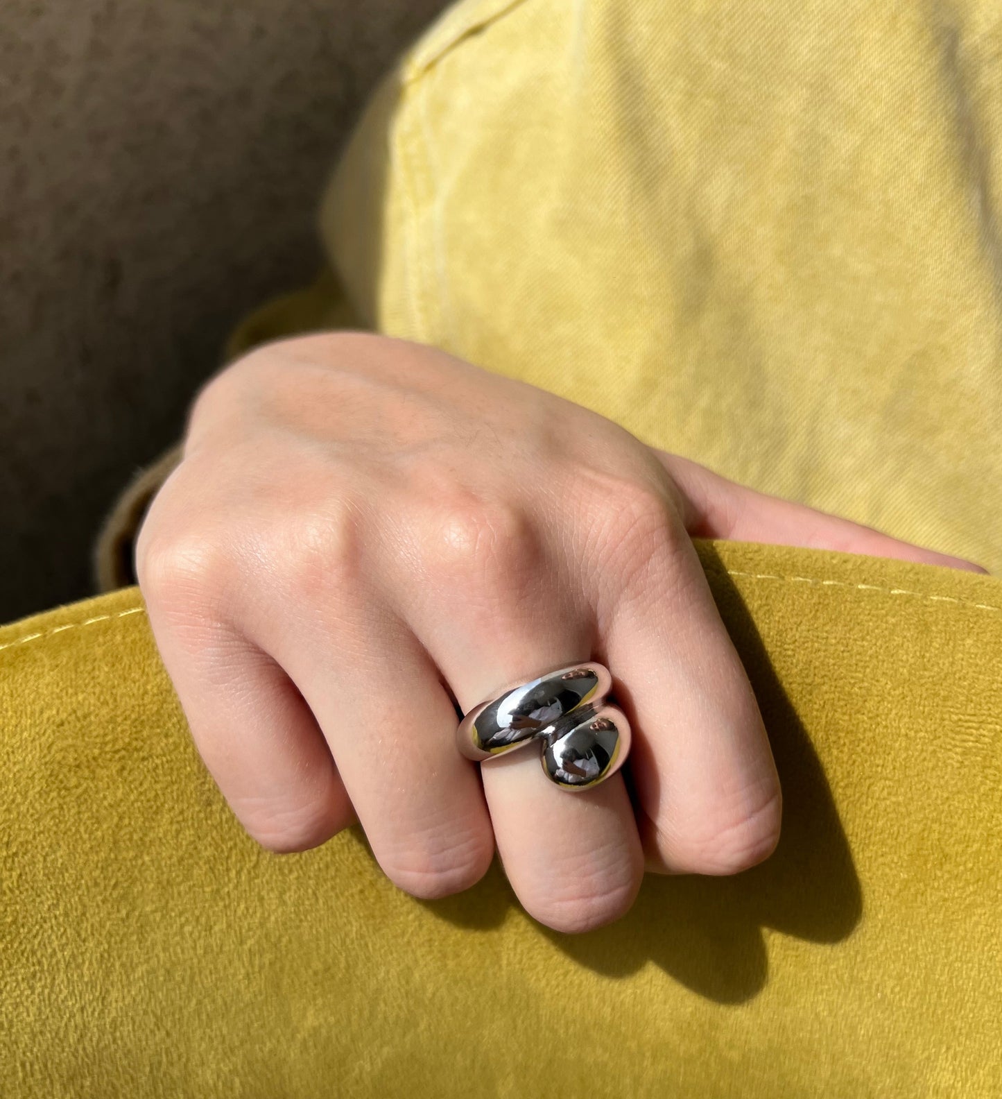 Anillo Doble Plateado