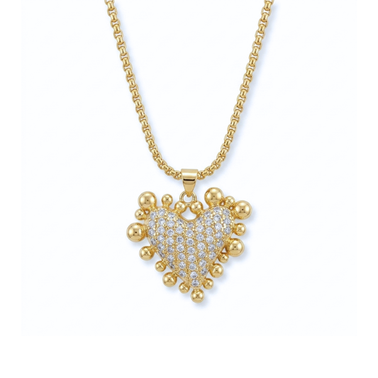 Collar Corazón Brillantes