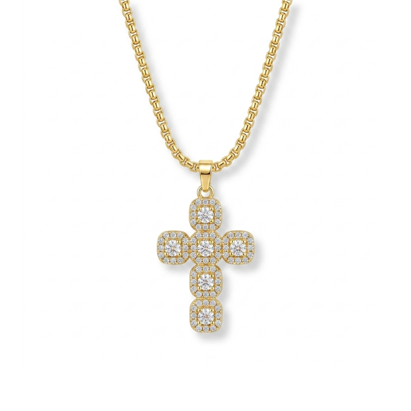 Collar Cruz y Brillantes.