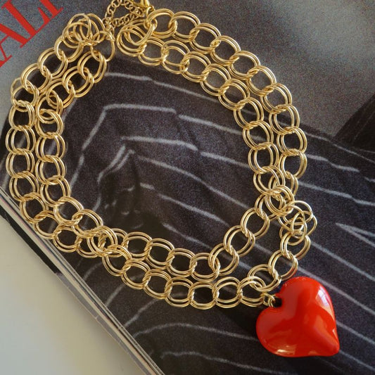 Collar Doble Cadena y Corazón