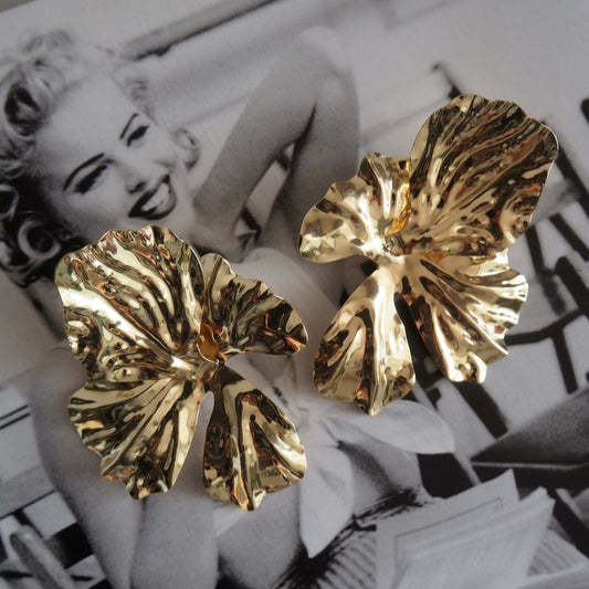 Aros Fiesta Flor XL Dorados