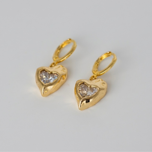 Argollas Corazón - Bañado en Oro