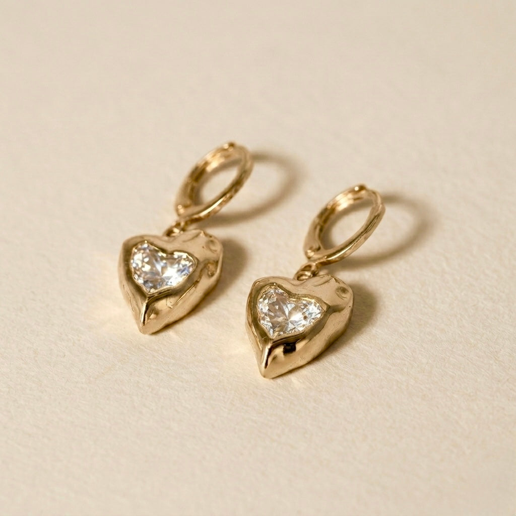 Argollas Corazón - Bañado en Oro
