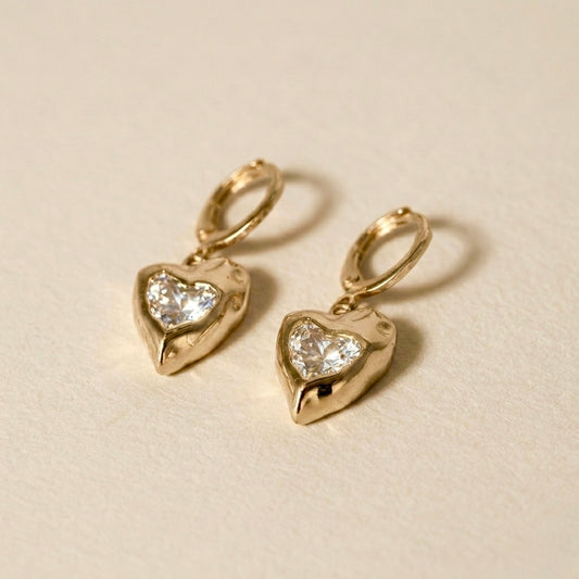 Argollas Corazón - Bañado en Oro