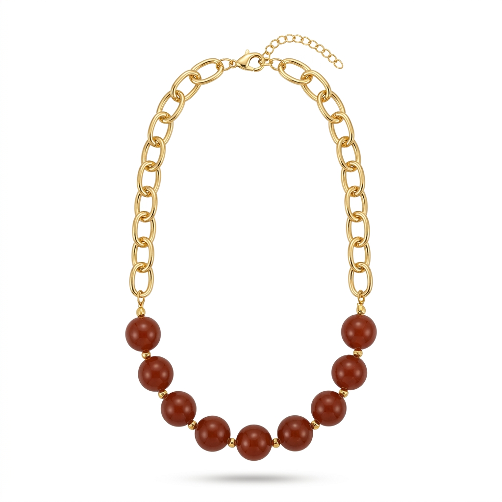 Collar Mitad Cadena y Piedra