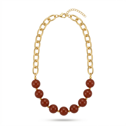 Collar Mitad Cadena y Piedra