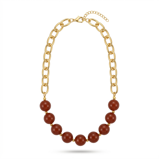 Collar Mitad Cadena y Piedra