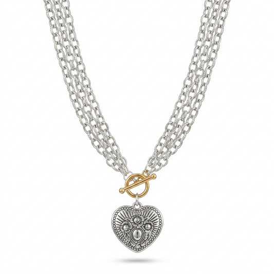 Collar Cadenas, Timón y Corazón