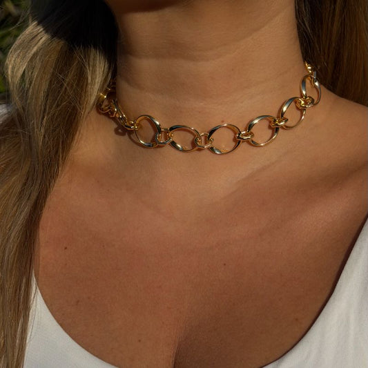 Collar Choker Cadena Dorado