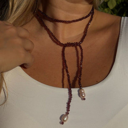 Collar Largo Cristal Morado