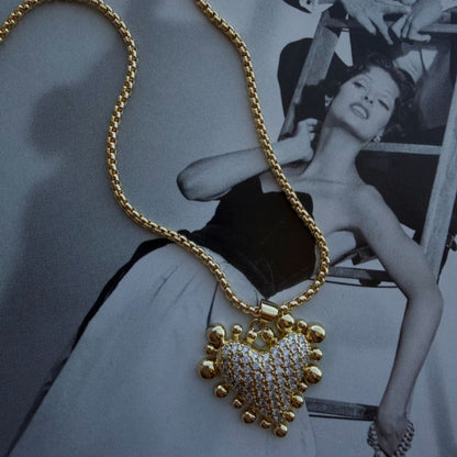 Collar Corazón Brillantes