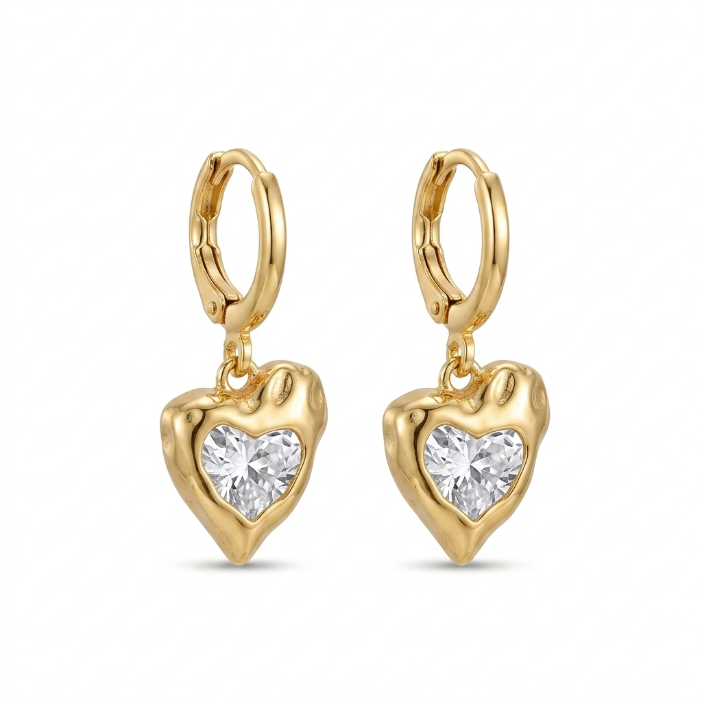 Argollas Corazón - Bañado en Oro
