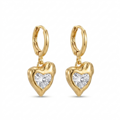 Argollas Corazón - Bañado en Oro